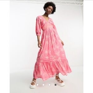 Free People Pink Floral Maxi Dress